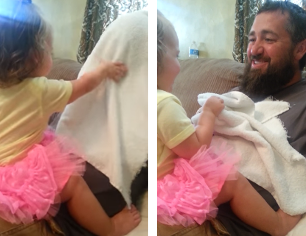 La inesperada reacción de una bebé luego de ver a su padre con nuevo look