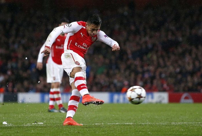 Alexis convirtió un verdadero golazo en igualdad de Arsenal por Champions