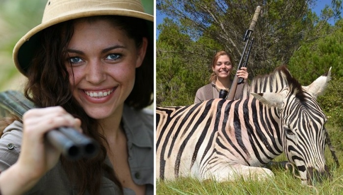 Polémica por nuevo video de la “cazadora sexy”: Cocinó un bistec de cebra