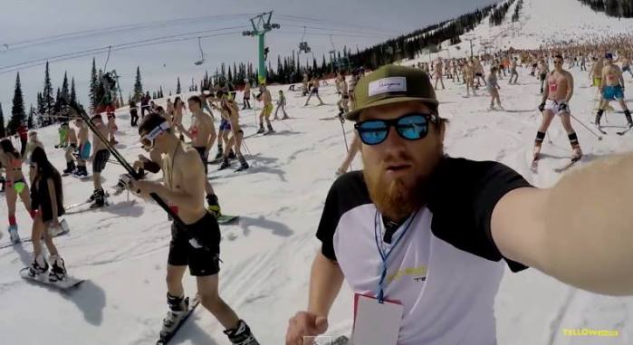 Estos valientes esquiadores bajaron la montaña en traje de baño: Rompieron récord