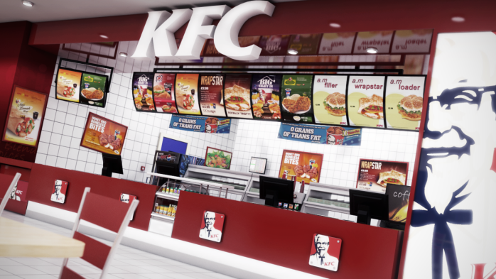 KFC y su mega condoro: Exhibió serie porno en uno de sus locales