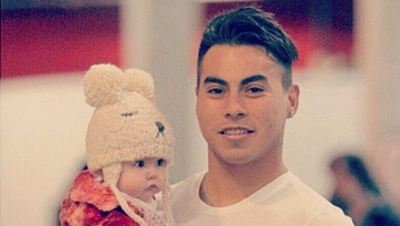 Edu Vargas y la tierna foto de su bebé mostrando sus primeros 