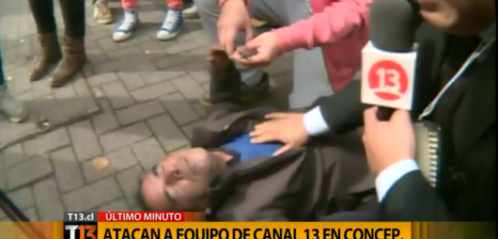 Camarógrafo fue atacado por asistente a la marcha estudiantil en Concepción
