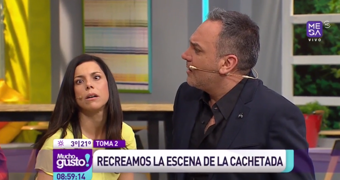 ¿Se le pasó la mano? Lucho Jara propinó cachetada a Kathy Salosny