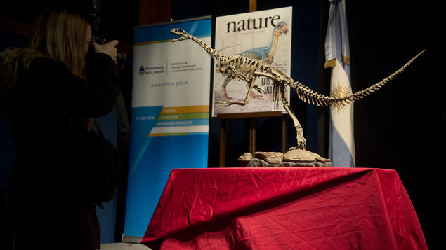 Exhiben en Argentina réplica de extraño dinosaurio herbívoro del sur de Chile