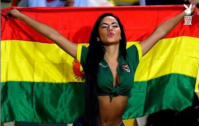 Musa boliviana se ganó el repudio por usar camiseta chilena en Copa América