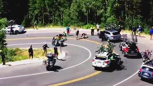 Ciclista genera conmoción tras sufrir grave accidente Tour de Utah