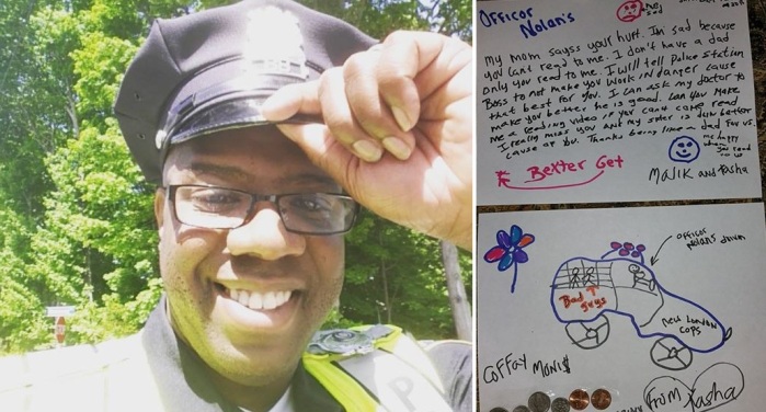 Con esta dulce carta dos niños le sacaron lágrimas a policía: “Eres como un papá”