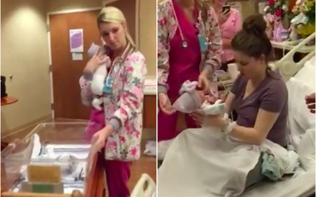 Hombre sorprende a su novia con propuesta de matrimonio a minutos de haber dado a luz