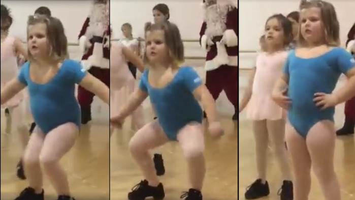 ¡Se robó la película! El divertido baile de una niña con Papá Noel que se volvió viral