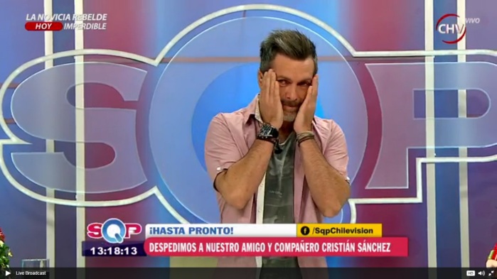Cristián Sánchez se emocionó hasta las lágrimas en emotiva despedida de CHV