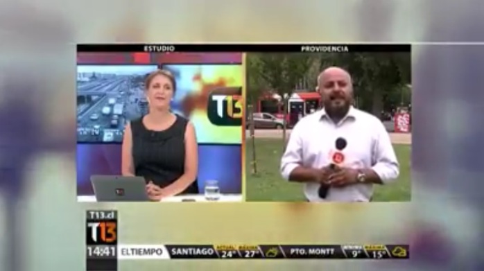 El chascarro que protagonizó periodista de Tele13 en pleno despacho en vivo