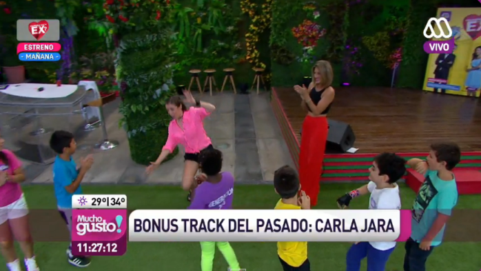 Carla Jara protagonizó tremenda caída en 