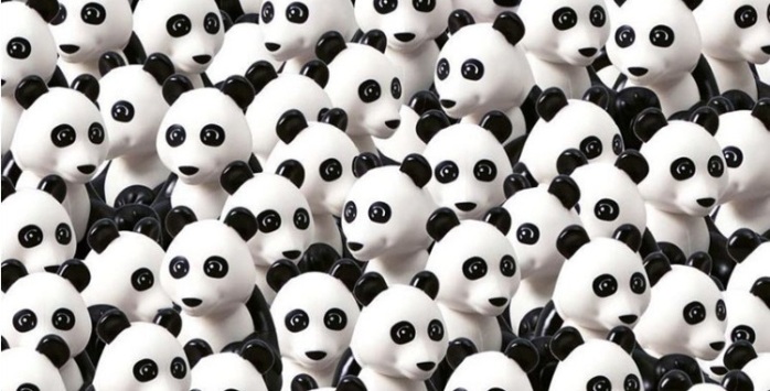 Nuevo desafío: ¿Puedes encontrar al perro en este grupo de pandas Lego?