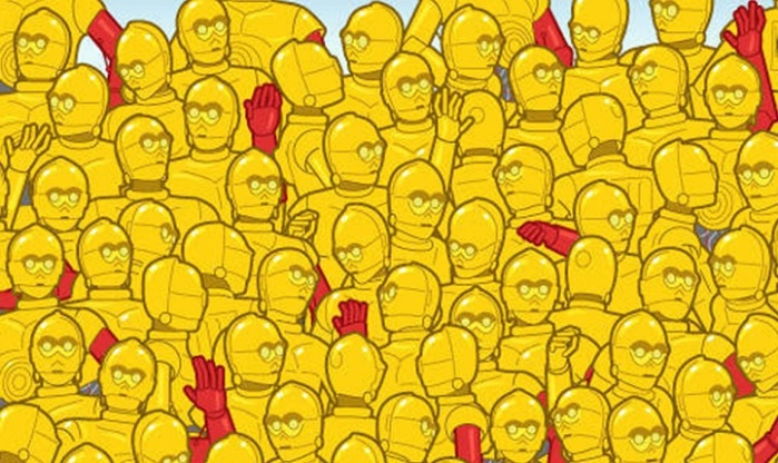 Nuevo desafío: ¿Puedes hallar la estatuilla del Óscar entre estos C3-POs?