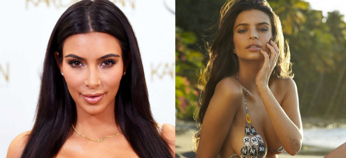 Kim Kardashian y Emily Ratajkowski posaron en topless para sus detractores