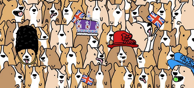 ¿Ya la encontraste? Descubre dónde está la reina Isabel II entre los perros