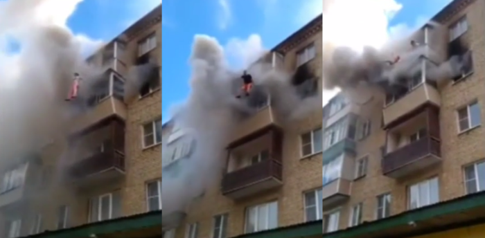 Familia desesperada se lanzó desde un quinto piso para no morir quemados