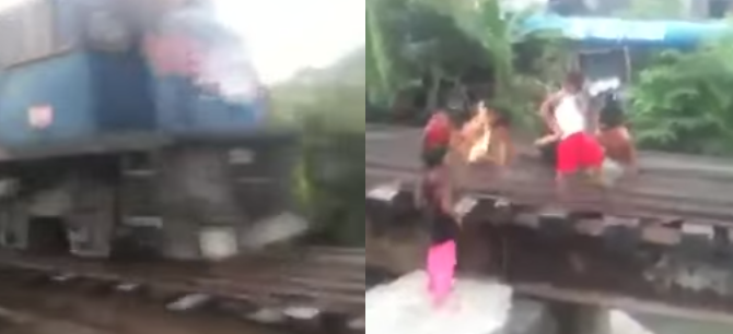 Niños jugaban en puente ferroviario cuando aparece el tren: Esto fue lo que pasó