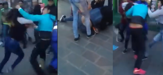 Estudiantes se trenzan en brutal pelea callejera por galán: ni la policía las pudo separar