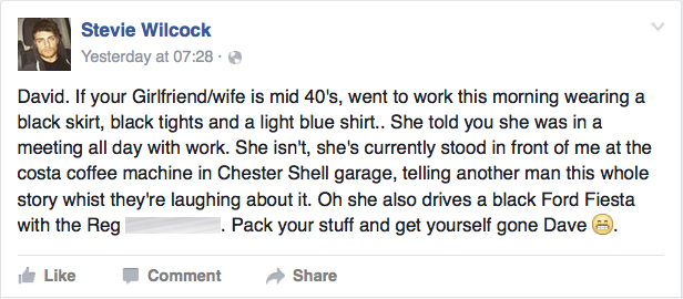 Captura - Stevie Wilcock | Facebook