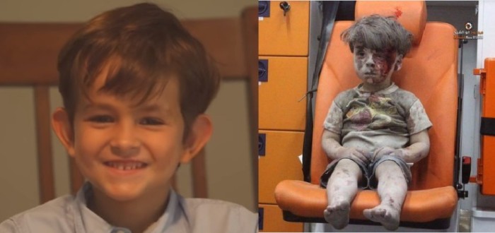 Pequeño ofrece adoptar a niño sirio que se hizo conocido por viral fotografía