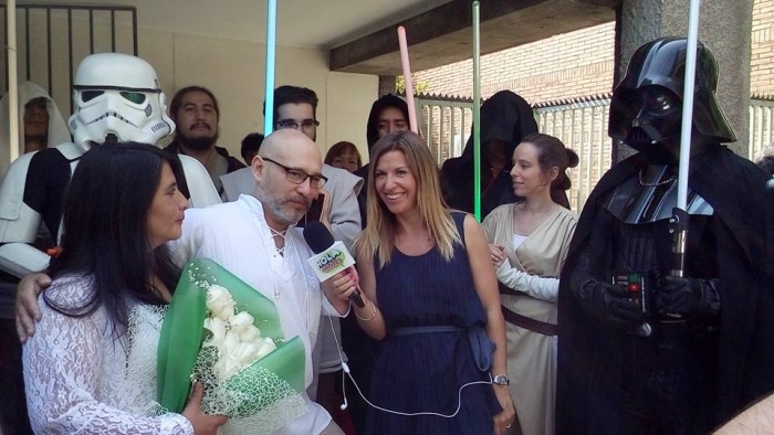 ¡Cumplió! Salfate se casó y lo acompañaron sus amigos de Star Wars