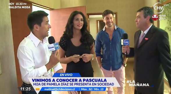 Pamela Díaz reapareció en TV y presentó a su pequeña hija Pascuala