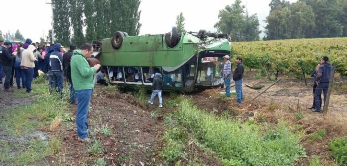 Terrible accidente deja a 17 heridos entre Talca y San Javier