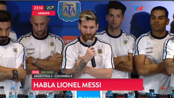 Messi anuncia que Argentina no habla con la prensa por acusación contra Lavezzi