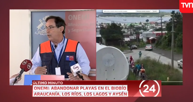 Alerta de tsunami: Onemi informa horas estimadas de arribo de olas