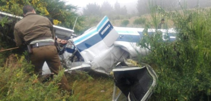 4 muertos tras capotar avioneta de la ruta Isla Mocha-Tirúa
