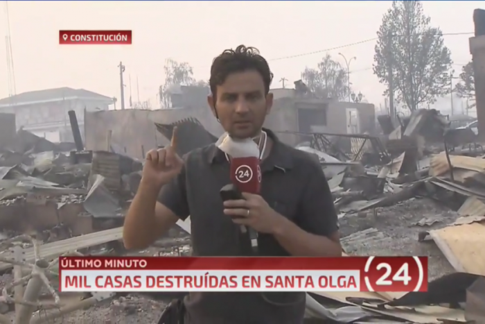 Aplaudido gesto de periodista Gonzalo Ramírez en zonas afectadas emocionó a televidentes