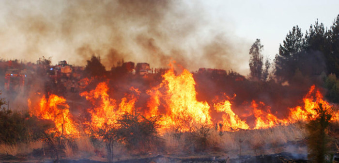 Rescatan con vida a los seis bomberos atrapados entre las llamas cerca de Cauquenes