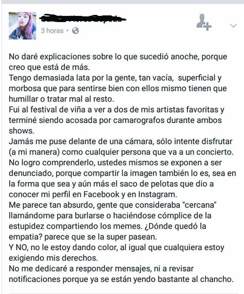 Respuesta de Camila a trolleo en redes sociales