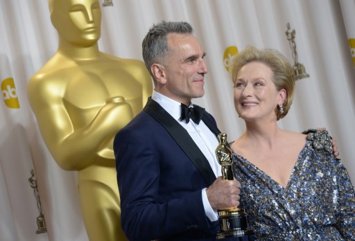 Day-Lewis y Meryl Streep en los Óscars 2013 | AFP Photo