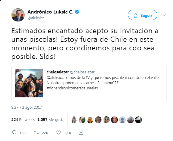 Andrónico Luksic | Twitter
