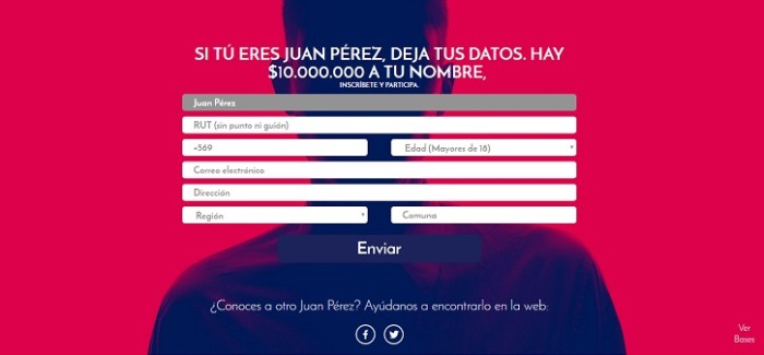 Misterioso concurso entregará millonario premio a quien lleve por nombre Juan Pérez