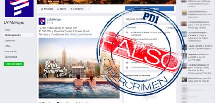 PDI advierte fraude a través de Facebook que involucra a aerolínea Latam