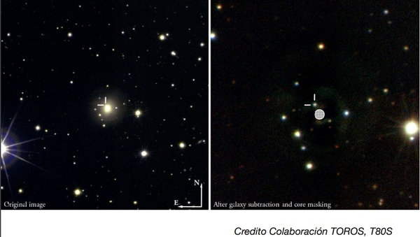 Una bola de fuego, producto del choque de dos estrellas, que fue obtenida con el telescopio T80S, en Cerro Tololo | TOROS