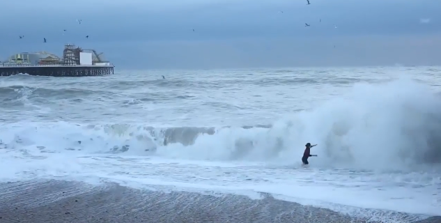La temeraria acción de mujer que enfrentó marejadas para rescatar a perrito