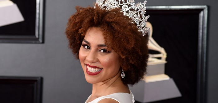 Cantante estadounidense llamó la atención por lucir vestido antiaborto en premios Grammy