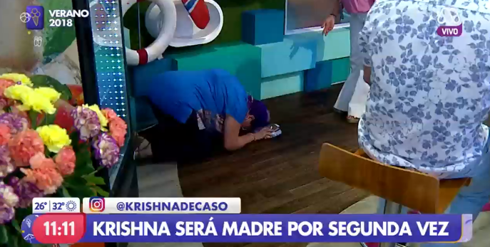 Patricia Maldonado protagonizó divertido fail en 'Mucho Gusto': terminó en el suelo