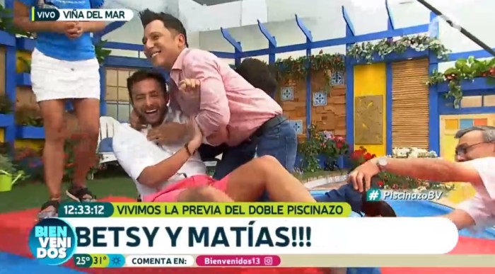 Panelistas de Bienvenidos intentaron recrear el piscinazo: este fue el hilarante resultado