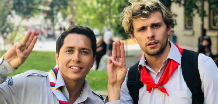 Karol Lucero y Joaquín Méndez son sorprendidos por sus 'dobles' en pleno despacho