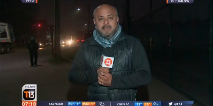 Reportero del Canal 13 sufrió agresión en pleno despacho: lo amenazaron con agua hirviendo