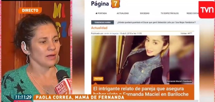 La nuevas teorías que baraja madre de Fernanda Maciel tras su regreso de Bariloche