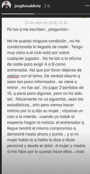 Jorge Valdivia | Instagram