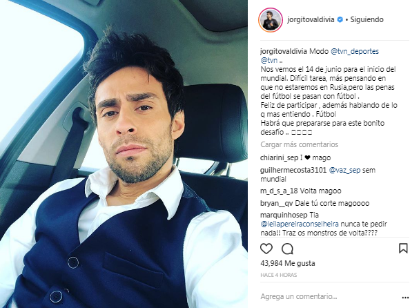 Jorge Valdivia | Instagram