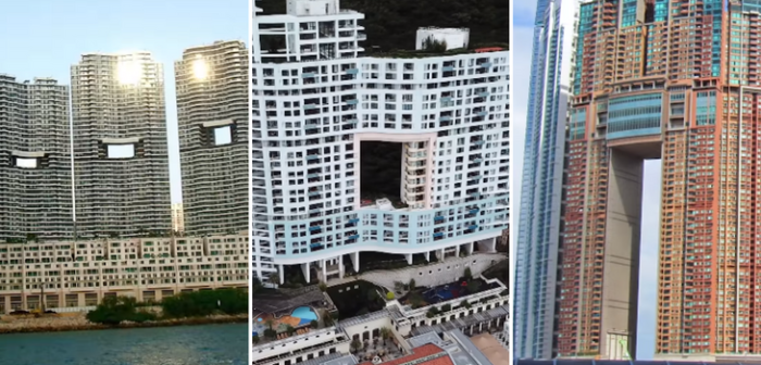 Los enormes agujeros en edificios de Hong Kong y que 'esconden' un motivo mitológico